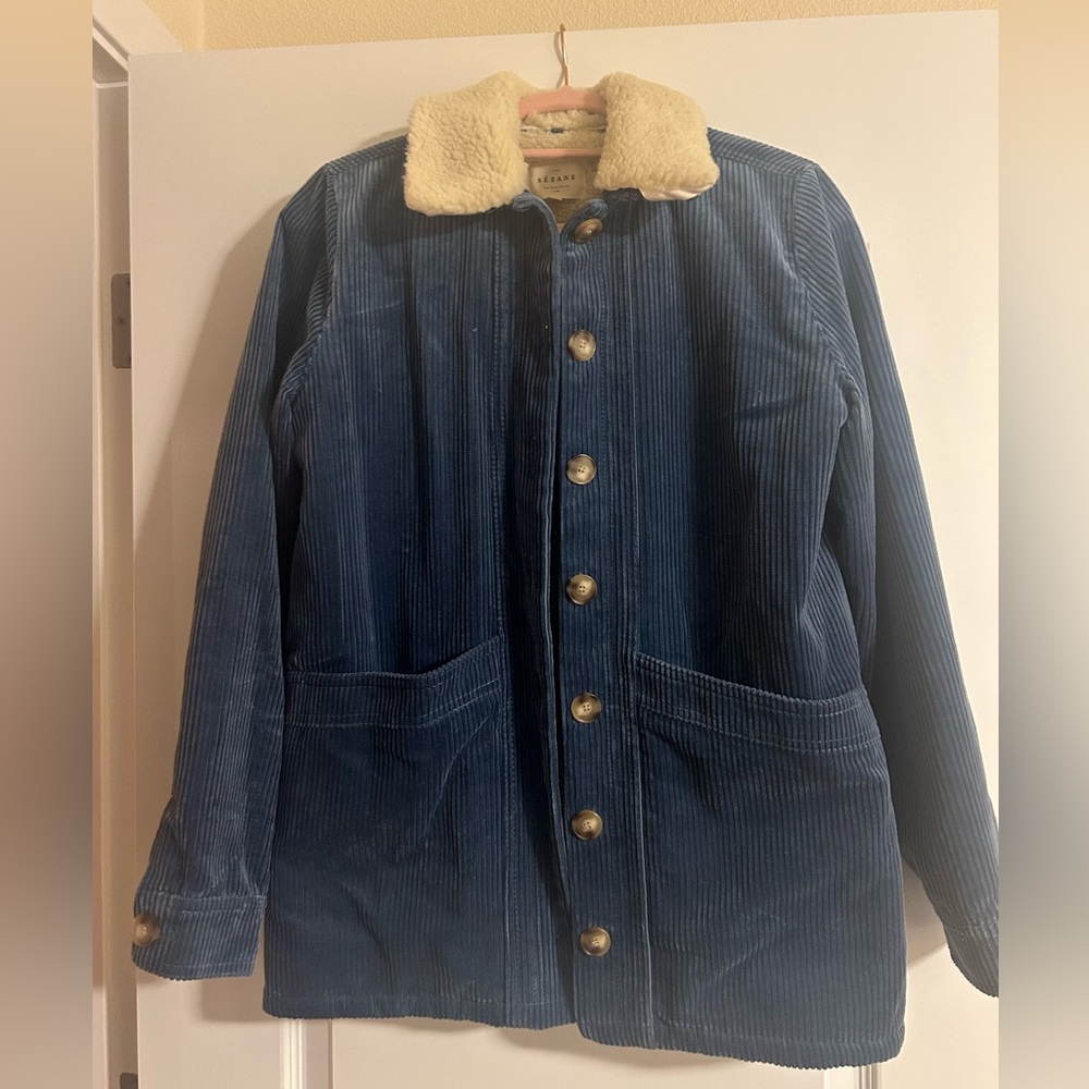 Sezane Corduroy Sherpa lined coat